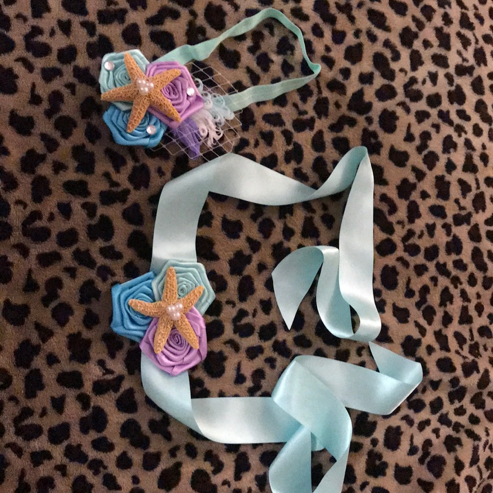 Sea shell Hair band & belt. GREAT FOR pictures!